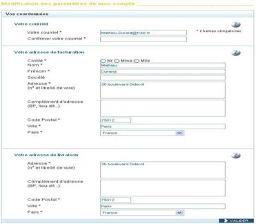 Votre compte - Modifier les données attachées à mon compte